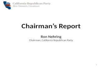 California Republican Party - Chairman Ron Nehring's Final Report