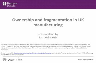 Ownership and Fragmentation in UK Manufacturing - Prof. Richard Harris