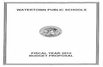 Watertown, MA Public Schools Fiscal Year 2012 budget book