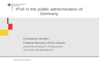 Constanze Bürger  -  IPv6 in the public administration of Germany