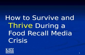 How to Survive and Thrive During a Food Recall Media Crisis