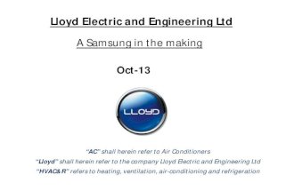 Lloyd Electric and Engineering Ltd - A Samsung in the making