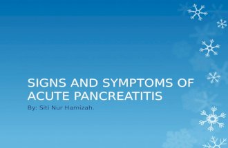 Signs and symptoms of acute pancreatitis