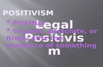 Legal Philosophy-legal Positivism