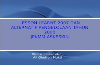 LESSON LEARNED2007.Menkes