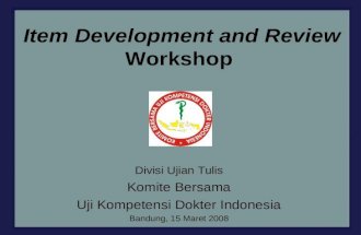 Workshop Item Development and Review UKDI