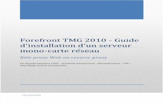 Forefront TMG 2010 - guide d'installation serveur mono-carte réseau v1.0