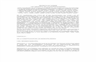LEY ORGANICA DE LAS MUNICIPALIDAD PCIA BS AS (actualiz 2012)