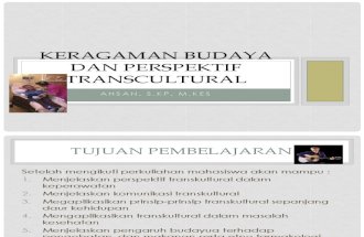 Keragaman Budaya Dan Perspektif Trans Cultural