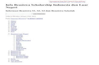 Kiat Memenangkan Beasiswa » Berita Tips Beasiswa » Info Beasiswa Scholarship Indonesia dan Luar Negeri