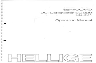 Hellige Servocard SC820- User Manual