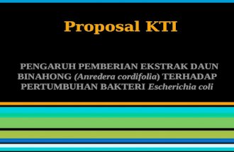 Proposal KTI Bakteriologi