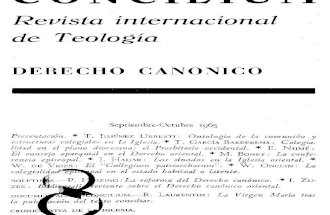 008 CONCILIUM, Revista internacional de Teología, DERECHO CANONICO septiembre 1965