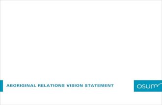 Osum's Aboriginal relations vision statement