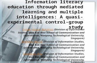 Information literacy education through mediated learning and multiple intelligences: A quasi‐experimental control‐group study" (Intan Azura, Shaheen Majid, Schubert Foo (2007)