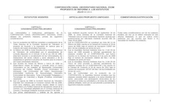 Propuesta de reforma de estatutos versión julio 11 de 2011