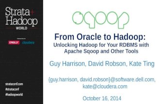 From oracle to hadoop with Sqoop and other tools