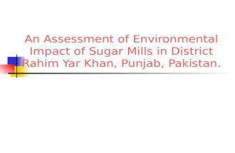 An assessment of environmental impact of sugar mills