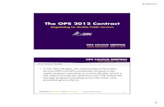 2012 Budget and OPS collective bargaining
