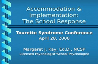 Tourette Conference April 2000