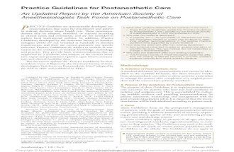 Practice guidelines for postanesthetic care 2013
