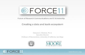 FORCE11:  Creating a data and tools ecosystem