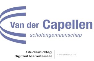 Studiemiddag Digitaal Lesmateriaal Van der Capellen
