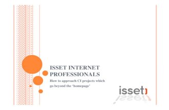Isset Presentation @ EECI2009