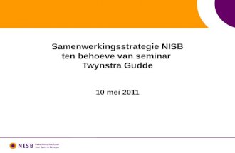 Presentatie van NISB: Samenwerkingsstrategie,