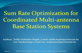 Sum Rate Optimization for Coordinated Multi-antenna Base Station Systems