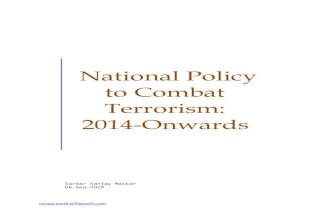 National policy to combat terrorism 2014 onwards