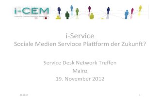Service desk network treffen 19.11.2012