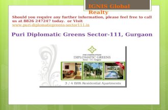 Puri diplomatic Greens Gurgaon 9540545454