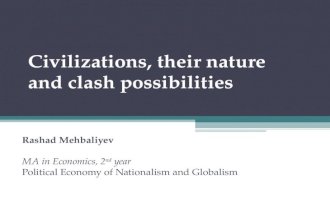 Civilizations, their nature and clash possibilities (c) Rashad Mehbaliyev
