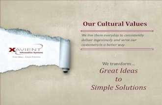 Xavient Cultural Values