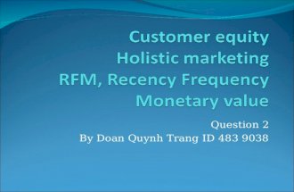 Customer Equity  R F M
