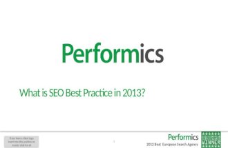 What is SEO best practice in 2013?