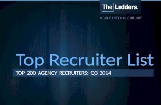 TheLadders Top Recruiter List: Top 200 Agency Recruiters for Q3 2014