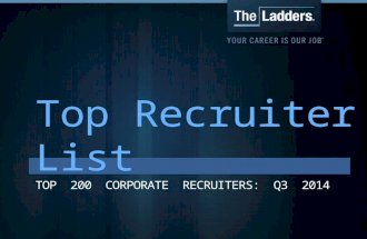 TheLadders Top Recruiter List: Top 200 Corporate Recruiters for Q3 2014