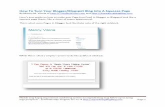How To Create A Squeeze Page Using Blogger or Blogspot, by Manny M. Viloria