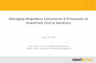 NextDocs Regulatory Document Management webinar 041211