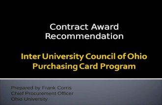 Puchasing Card Award Recommendation