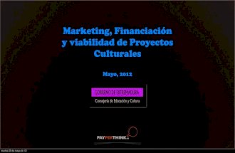 Marketing, financiación y viabilidad de Proyectos Culturales.
