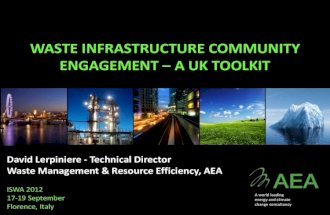 WASTE INFRASTRUCTURE COMMUNITY ENGAGEMENT – A UK TOOLKIT