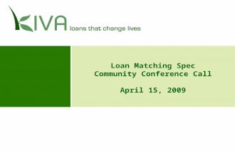 Matching Presentation Con Call April 2009