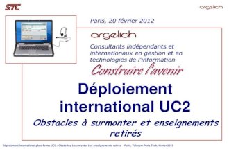 Unified communications and Collaboration (UC2) international deployment (French)