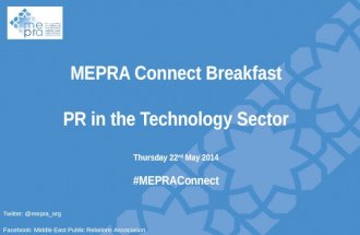 #MEPRAConnect Breakfast: Technology PR - Dubai, 22052014