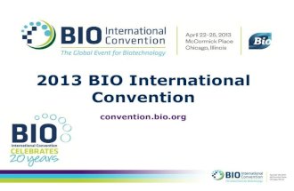 2013 BIO International Convention, April 22-25, 2013 in Chicago