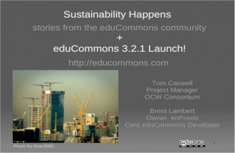 Sustainability Happens & eduCommons 3.2.1 Launch