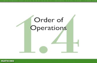 Math1003 1.4 - Order of Operations